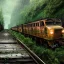 Placeholder: an abandoned train on tracks overgrown by nature with large puddles of water flooding part of tracks, 8k resolution, high-quality, fine-detail, intricate, digital art, detailed matte, volumetric lighting, illustration, 3D octane render, brian froud, howard lyon, selina french, anna dittmann, annie stokes, lisa parker, greg rutowski