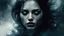 Placeholder: The image is a stylized portrait of a woman with her eyes closed and her lips slightly parted, one tear, by Dave McKean, Jeremy Mann, hyperrealism, dense fog, detailed matte painting, deep colors, fantasy, complex detail, splash screen, additional colors with complex, complex contrast, HDR, sharp, soft cinematic volumetric lighting, perfect masterpiece of fantasy art