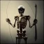 Placeholder: skeleton archer holding a bow in his hand, steam punk, realistic, made in octane, cinematic, ultra-realistic, extremely detailed octane rendering, 8K, VRAY Super Real ar 2:3, dof photorealistic futuristic 50mm lens hard lighting dark gray tintype photograph, realistic lighting, sepia color