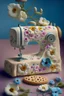 Placeholder: Biscuit, sewing machine, flower