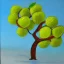 Placeholder: Oil painting style turtle and apple tree