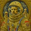 Placeholder: portrait of an astronaut in the style of orthodox paintings