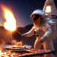 Placeholder: astronaut cooking marshmallows on barbecue from mars unreal engine 5, octan render