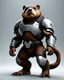 Placeholder: Comic of an armored beaver warrior from science fiction, ultra quality 3D