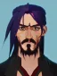 Placeholder: Portrait of a 30 year old strange gay wizard like Jack Sparrow