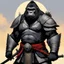 Placeholder: [art by Dorohedoro] a gorilla female with dreadlocks, clad in intricate samurai armor, stood poised on high guard, her keen eyes scanning the horizon for any sign of danger. In her powerful grip, she wielded a gleaming katana, its blade reflecting the light with a deadly glint.
