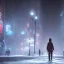 Placeholder: behind photo A young boy walking streets in tokyo, Christmas night, snow, post apocalyptic, destruct