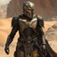 Placeholder: star wars bald male corellian pilot wearing pearlescent black and gunmetal grey First Order special forces heavy assault armor and helmet with gold trim inside the jedi temple, centered portrait, hyperdetailed, dynamic lighting, hyperdetailed background, 8k resolution, volumetric lighting, light skin, fully symmetric details