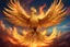 Placeholder: Phoenix golden bird with fire background sky