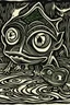 Placeholder: Linocut goblin and frog