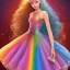 Placeholder: Glittery rainbow dress, full view