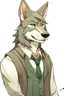 Placeholder: a humanized wolf that is a work assistant