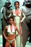 Placeholder: [Officier Stacy Sheridan, Hooker, Heather Locklear] Stacy Sheridan, in princess Leia's slave costume of the Return of the Jedi, close to Jabba the Hutt.