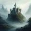 Placeholder: A elven castle in the mist undone and not fully formed in Raster Painting art style
