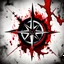 Placeholder: Blood spatter in the shape of a compass