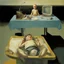 Placeholder: human body, universe-like light,complex surgical instruments mixed with a newborn boy,minimalism,Painting By Adrian Ghenie, Rene Magritte, Salvador Dali, Lucian Freud