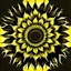 Placeholder: Silkscreen printing stylized sunflower, mandala decoration