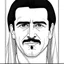 Placeholder: About drawing these features of a man's face Eyes: almond-shaped, medium-sized with defined eyelids and a direct and steady look. nose: a nose with prominent features, straight and with a slightly pointed tip, which can be described as a Roman nose. Mouth: Medium width with defined lips, neither too full nor too thin. Eyebrows: Naturally dense and curved, to match the shape of the face. Big Mustache: dense and arched following the shape of the upper lip.Chin and jaw: A prominent chin and defined