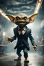 Placeholder: portrait of gremlin in suit flying in wind tunnel birthday party in a storm cloud, in the style of a fallout 4,bokeh like f/0.8, tilt-shift lens 8k, high detail, smooth render, down-light, unreal engine, prize winning