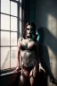 Placeholder: mdjrny-v4 style, wednesday addams in sexy lingerie, horror film by tim burton, dark and moody atmosphere, cinematic lighting, Hyperrealism, 8k uhd, bokeh, god rays