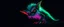 Placeholder: pen outline with some neon airbrush, glowing quickling gremlin in the shadows with long fluffy white fur, pin hole camera