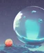 Placeholder: colorful planets inside a snow crystal ball, ink, poster, acrylic, beksinski