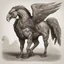 Placeholder: A creature with a combination of an eagle's head and a horse's body,A creature with a combination of eagle and human head