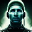 Placeholder: Lionel Messi face, Cyberpunk,