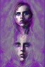 Placeholder: Danish singer MØ face, Abstract, purple tones,