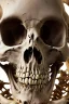 Placeholder: Close up of Face of a skeleton, no body 8k, hyper realistic, highly detailed, gothic