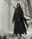 Placeholder: shaman, male native american, long black hair, black hooded coat like wings, 8k resolution concept art portrait by Greg Rutkowski