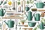 Placeholder: knolling gardener tools, seamsless tile