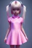 Placeholder: Loli, flat chest, pink dress, close up