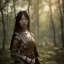 Placeholder: only wonderfull japanese woman, big chest, in sun, portrait, viking costume, village, meditation, woods, cyberpunk, 8k quality