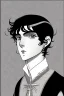 Placeholder: black hair freckles blue eyes young wizard beardsley