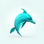 Placeholder: Create the logo of a dolphin, make it really simple, polygonal, soft, minimal