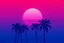 Placeholder: 8 bit pixelart of synthwave sun, synthwave colores only, palmtrees synthwave, synthwave collored, vaporwave