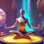 Placeholder: calm yoga gremlin artist in lavo, smoking pool, maze background ,chain levitated, levitated lab equipment, 4k, Highly Detailed, Masterpiece, perfect eyes, Digital Illustration, Cinematic Lighting, Realistic, Sharp Focus, Centered, Beautifully Lit, Bioluminescent by Stanley Artgerm Lau