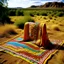 Placeholder: A land made out of Navajo yarn designed in Kuna Molas