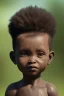 Placeholder: african baby head portrait, warrior costume, village, meditation, woods, cyberpunk, 8k quality