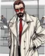 Placeholder: a young man with big muscles who looks like hans gruber wearing a heavy coat and red sunglasses staring with an irritated look on his face