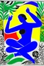 Placeholder: A contemporary serigraphy by Matisse of a person doing yoga positions.