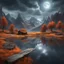 Placeholder: photo RAW,(autumn,mountains and a storm lake with a moon in the sky, old wooden slab home, 4k highly detailed digital art, 4 k hd wallpaper very detailed, impressive fantasy landscape, sci-fi fantasy desktop wallpaper, 4k wallpaper, 4k detailed hdr photography, sci-fi fantasy wallpaper, epic dreamlike fantasy landscape, 4k hd matte, 8k,Realistic, realism, hd, 35mm photograph, 8k), masterpiece, award winning photography, natural light, perfect composition, high detail, hyper realistic, (compositi