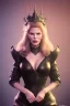 Placeholder: Kim Basinger as evil queen in black leather, busty, cleavage, curvy, angry, happy, stern look. character design by cory loftis, fenghua zhong, ryohei hase, ismail inceoglu and ruan jia. unreal engine 5, artistic lighting, highly detailed, photorealistic, fantasy