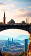 Placeholder: A symbolic image showing Turkey's culture as a bridge between Europe, Asia, and the Orient. Combine old and new: traditional domes, modern skylines and distant landscapes. Warm light, rich colors, harmony between tradition and modernity, no people, no text.