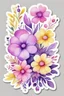 Placeholder: sticker, purple yellow pink baby shower and floral decoration, Watercolor Clipart, background, no background, isolated on white, variations, sticker sheet, planner stickers, perfect composition, watercolor background. Vintage, Watercolor Clipart, full Illustration, 4k, sharp focus, Octane rendering, Perfect clipart, deep detailed, delicate, perfect sharp, deep detailed. watercolor style, centered, abstraction, surrealism, highly detailed clean, 4K resolution, photorealistic rendering,