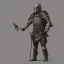 Placeholder: Fantasy, full body, watercolor, chain mail, Anglo Saxon, masked helmet