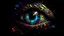 Placeholder: epic colorful fractals in the shape of evil eyes.hi res, fine details, sprawling geometric shapes, intricate vines with metallic prisms in space. nebula style. SPARKLES , glassy