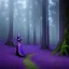 Placeholder: purple high elf in a misty enchanted forest