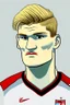 Placeholder: Alexander Sorloth Norwegian football player ,cartoon 2d